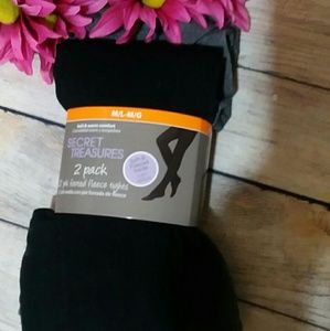 2 Footed Fleece Tights